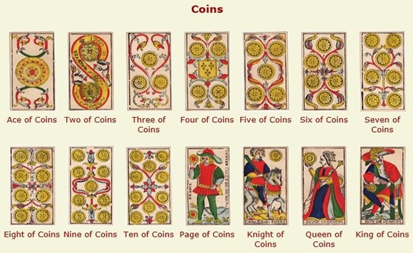 Tarot - Dvorní karty - mince